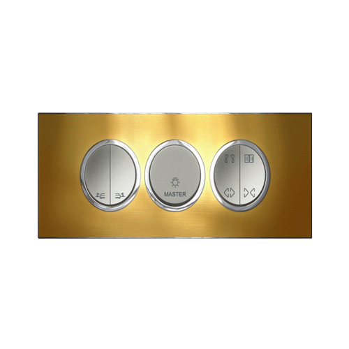 Legrand Arteor 6M Gold Brass Cover Plate With Frame, 5763 60